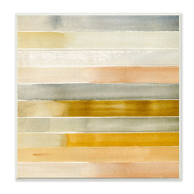 Golden and Green Ombre Stripes Geometric Abstraction 12" x 12" Wall Plaque Wall Art
