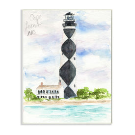 Black Diamond Lighthouse With Beach Coast Landscape 19" x 13" Wall Plaque Wall Art