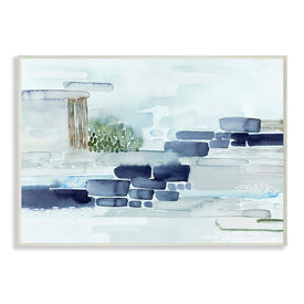 Modern Abstract Coastal Landscape Organic Blocks 19" x 13" Wall Plaque Wall Art