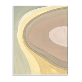 Abstract Organic Curves Neutral Brown Yellow 19" x 13" Wall Plaque Wall Art