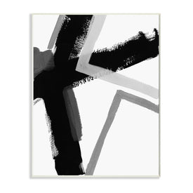 Bold Angle Abstract Design Black Gray Lines 19" x 13" Wall Plaque Wall Art