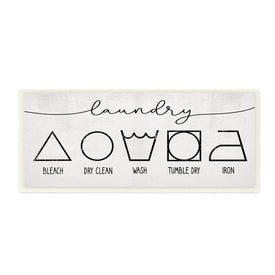 Simple Rustic Laundry Symbol Guide Clean Home 17" x 7" Wall Plaque Wall Art
