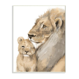 Lion Cub and King Safari Animal Portrait 19" x 13" Wall Plaque Wall Art