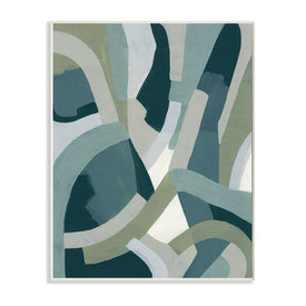 Layered Curved Shapes Abstract Green Limestone 15" x 10" Wall Plaque Wall Art