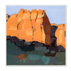 Canyon Side Abstract Landscape Southwestern Mountains 12" x 12" Wall Plaque Wall Art