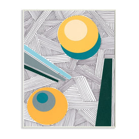 Modern Geometric Abstraction Asymmetrical Circles 19" x 13" Wall Plaque Wall Art