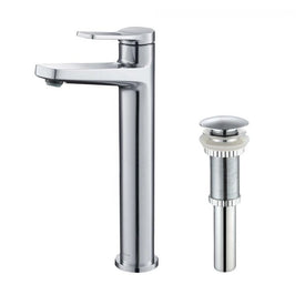 Indy Single Handle Vessel Bathroom Faucet with Pop-Up Drain