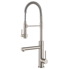 Artec Pro Spot Free 2-Function Commercial-Style Pre-Rinse Kitchen Faucet with Pull Down Spring Spout and Pot Filler