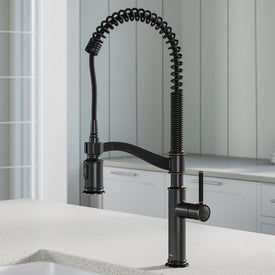 Sellette Commercial-Style Pull Down Kitchen Faucet and Deck Plate