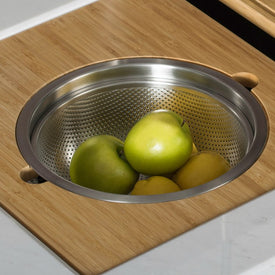 Workstation Kitchen Sink Serving Board Set with Stainless Steel Colander