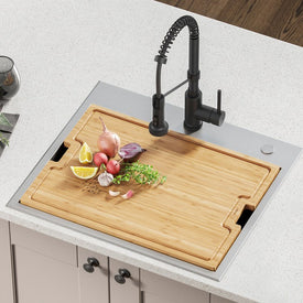 Workstation Kitchen Sink Solid Bamboo Cutting Board/Serving Board