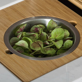 Workstation Serving Board Set with Stainless Steel Mixing Bowl for Kitchen Sink