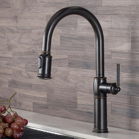 Sellette Traditional Single Handle Pull Down Kitchen Faucet and Deck Plate
