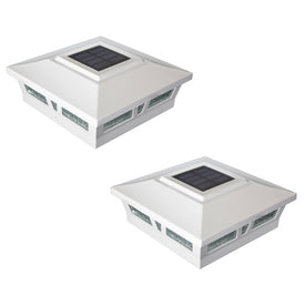 Oxford 6" x 6" Aluminum Solar Post Cap - White 2-Pack