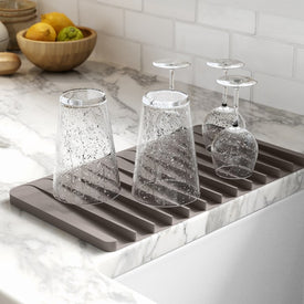 Self-Draining Silicone Dish Drying Mat or Trivet for Kitchen Counter