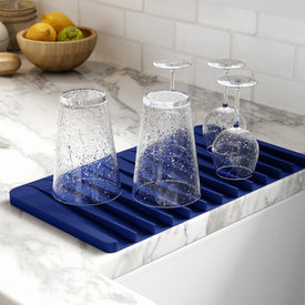 Self-Draining Silicone Dish Drying Mat or Trivet for Kitchen Counter