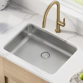 Dex 25" Single Bowl 16-Gauge Antibacterial Stainless Steel ADA Undermount Kitchen Sink