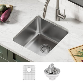 Dex 17" Undermount 16-Gauge Antibacterial Stainless Steel Single Bowl Kitchen Sink