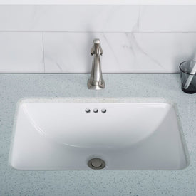 Elavo 21" Rectangular Undermount White Porcelain Bathroom Sink with Overflow 2-Pack