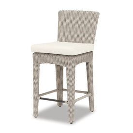 Manhattan Counter Stool with Cushions with Self Welt - Linen Canvas