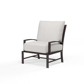 La Jolla Club Chair with Cushions and Self Welt - Canvas Flax