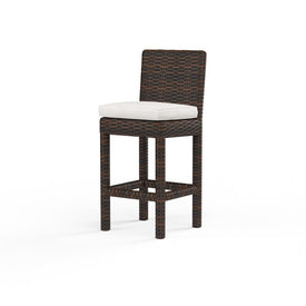 Montecito Bar Stool with Cushions with Self Welt - Canvas Flax