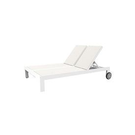 Newport Adjustable Double Chaise with Sling - Textilene Cast Silver