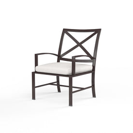 La Jolla Dining Chair with Cushions and Self Welt - Canvas Flax