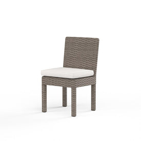 Coronado Armless Dining Chair with Cushions and Self Welt - Canvas Flax