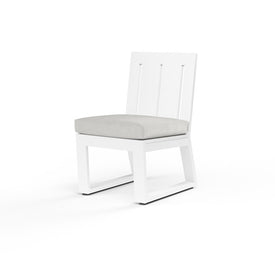 Newport Armless Dining Chair with Cushion - Cast Silver