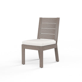 Laguna Armless Dining Chair with Cushions - Canvas Flax
