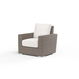 Coronado Club Chair with Cushions and Self Welt - Canvas Flax