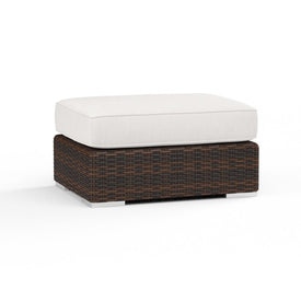 Montecito Ottoman with Cushions with Self Welt - Canvas Flax