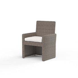 Coronado Dining Chair with Cushions and Self Welt - Canvas Flax