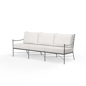 Provence Sofa with Cushions with Self Welt - Canvas Flax
