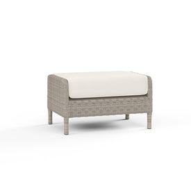Manhattan Ottoman with Cushions with Self Welt - Linen Canvas