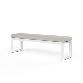 Newport Dining Bench with Cushion - Cast Silver