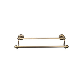 Edwardian 18" Double Towel Bar with Plain Backplate - German Bronze