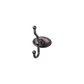 Edwardian Double Robe Hook with Oval Backplate - Oil Rubbed Bronze