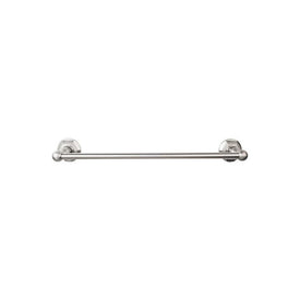 Edwardian 18" Single Towel Bar with Hex Backplate - Brushed Satin Nickel