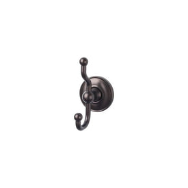 Edwardian Double Robe Hook with Plain Backplate - Oil Rubbed Bronze