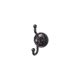 Edwardian Double Robe Hook with Ribbon Backplate - Oil Rubbed Bronze