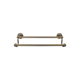 Edwardian 18" Double Towel Bar with Rope Backplate - German Bronze