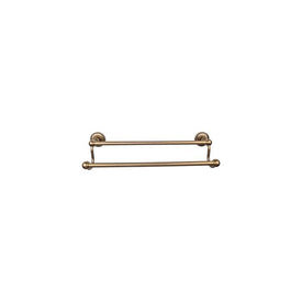 Edwardian 24" Double Towel Bar with Hex Backplate - German Bronze