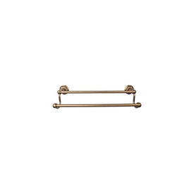 Edwardian 30" Double Towel Bar with Hex Backplate - German Bronze