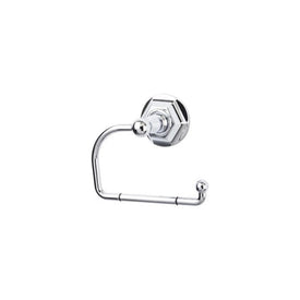 Edwardian Open Post Toilet Paper Holder with Hex Backplate - Polished Chrome