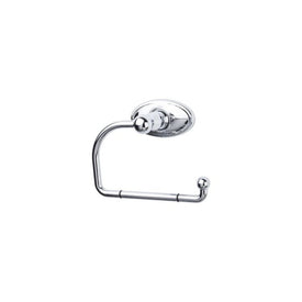 Edwardian Open Post Toilet Paper Holder with Oval Backplate - Polished Chrome