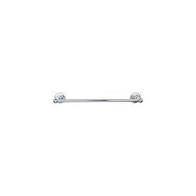 Edwardian 24" Single Towel Bar with Hex Backplate - Polished Chrome