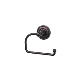 Edwardian Open Post Toilet Paper Holder with Rope Backplate - Oil Rubbed Bronze