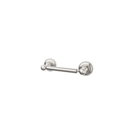 Edwardian Toilet Paper Holder with Beaded Backplate - Brushed Satin Nickel